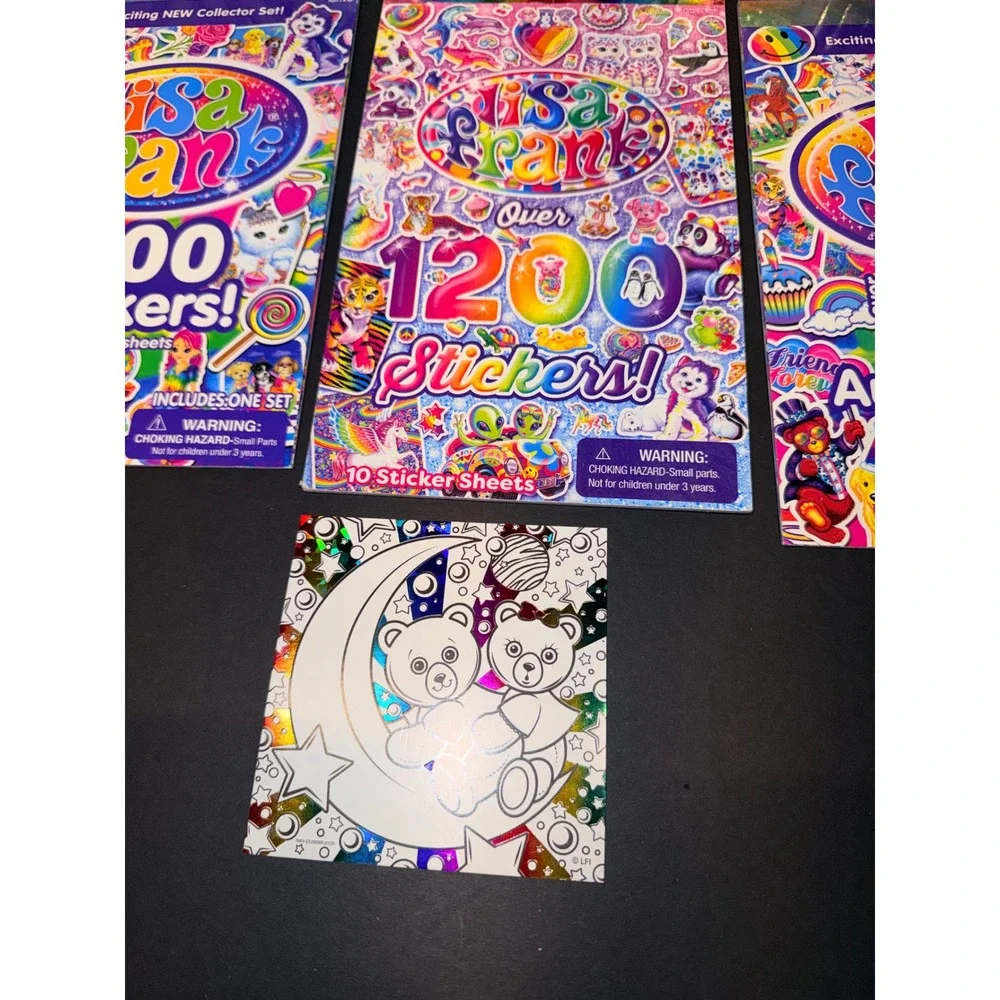 Lisa Frank Sticker Books and Puzzle Bundle Hunter Leopard Neon Rainbow 7pc Set